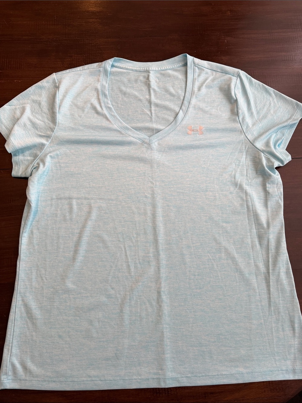 Under Armour Women's Light Blue Heather V-Neck Performance Tee 10
